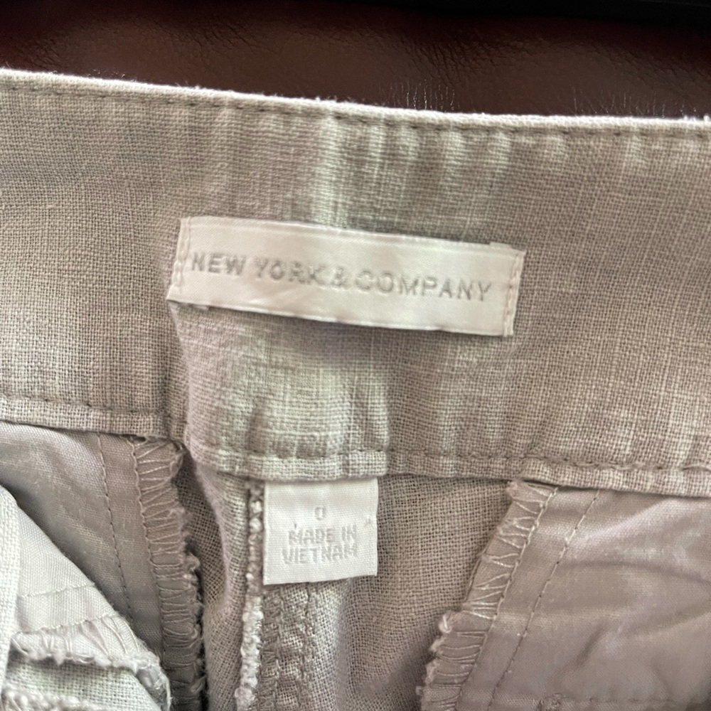 Gray Linen Cotton Wide-leg Summer Pants